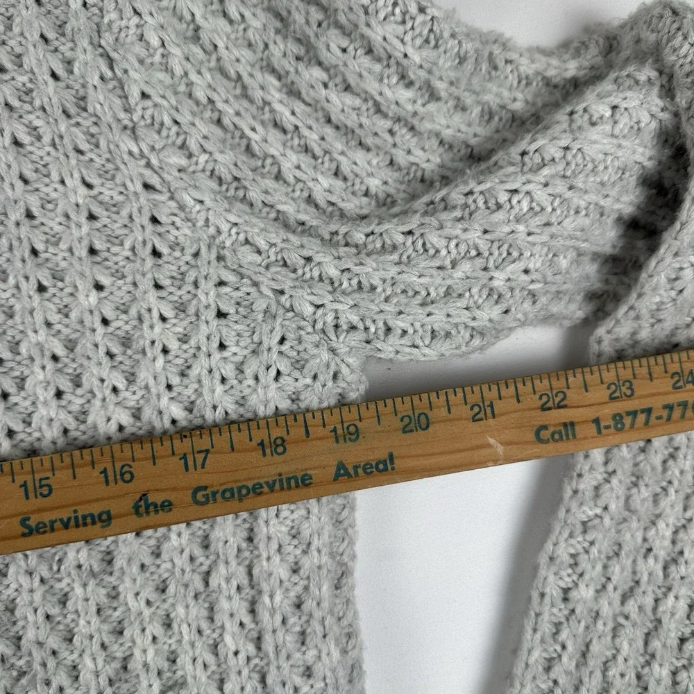 Calibrate Full Zip Sweater Mens Medium Gray Waffle Knit Merino Wool Alpaca Blend